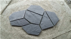 Black Slate Irregular Flagstones, Flagstone Road Paving