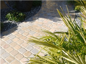 Pierre De Causses Limestone Split Cobble Stone, Paving Set, Beige Limestone Pavers