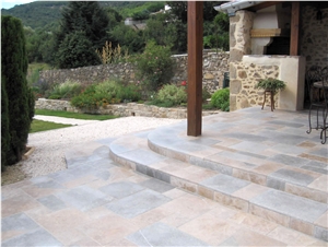 Pierre De Causses Limestone Terrace Floor Paving Slabs, Beige Limestone Cube Stone & Pavers