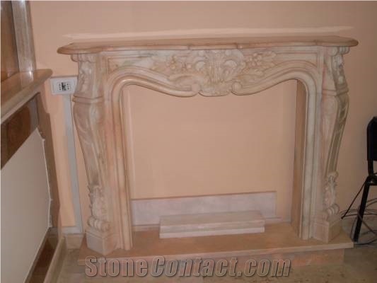 Rosa Portogallo Marble Fireplace Mantel