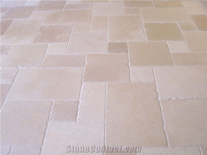 Biancone Apricena Tumbled Exterior Pavers