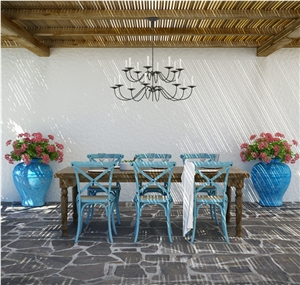 Crazy Paving Stone Santorini, Grey Slate Flagstone, Irregular Flagstones