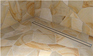 Toscana Limestone Crazy Paving Stone, Yellow Limestone Irregular Flagstones