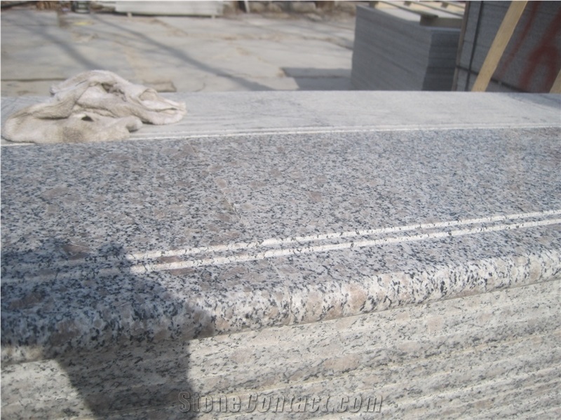 China Grey Granite, Grey G383 Granite Stairs & Steps, Imperial Flower, Pearl Flower, Pink Flower