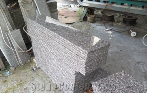 G635 Granite Stairs & Steps , Classic Pink, Pink Granite, Thin Stair Tile, Half Slab