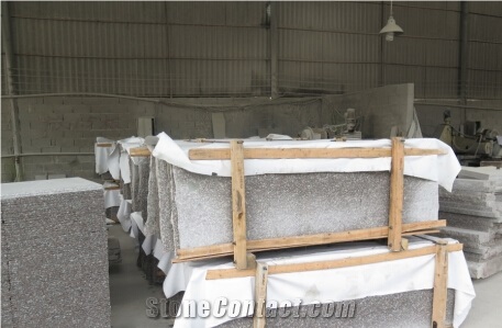 G635 Granite Stairs & Steps , Classic Pink, Pink Granite, Thin Stair Tile, Half Slab