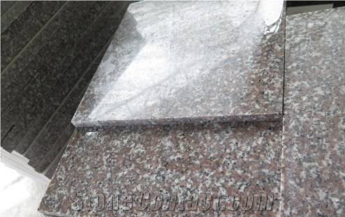 G635 Granite Stairs & Steps , Classic Pink, Pink Granite, Thin Stair Tile, Half Slab
