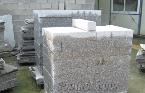 G635 Granite Stairs & Steps , Classic Pink, Pink Granite, Thin Stair Tile, Half Slab