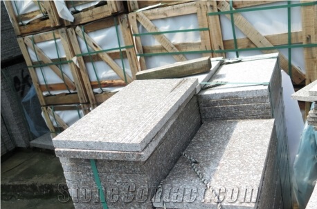 G635 Granite Stairs & Steps , Classic Pink, Pink Granite, Thin Stair Tile, Half Slab