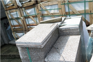G635 Granite Stairs & Steps , Classic Pink, Pink Granite, Thin Stair Tile, Half Slab