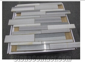 Marmara White Vein Mosaic, Marmara White Marble, Marble Mosaic for Wall Floor