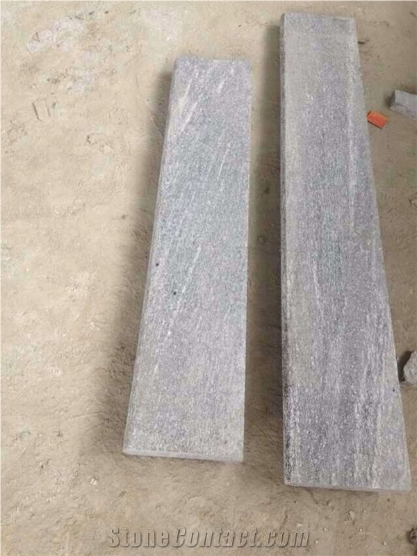 Santiago Grey Granite, Granite Steps, Stair, Riser, Bullnose, Flamed Stair, Sandblasted Stair, Staircase, Deck Stair, Stair Treads