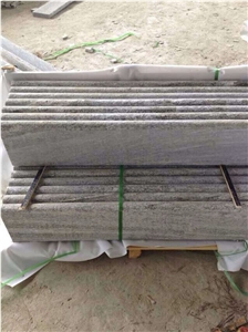 Santiago Grey Granite, Granite Steps, Stair, Riser, Bullnose, Flamed Stair, Sandblasted Stair, Staircase, Deck Stair, Stair Treads
