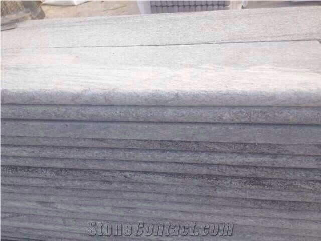 Santiago Grey Granite, Granite Steps, Stair, Riser, Bullnose, Flamed Stair, Sandblasted Stair, Staircase, Deck Stair, Stair Treads