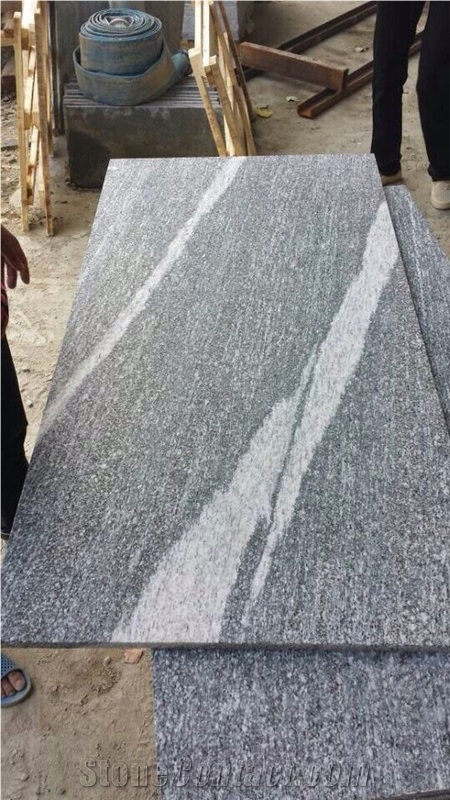 Santiago Grey Granite Slabs & Tiles, Leather Finish