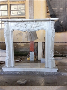 White Marble Fireplace-1 White Marble Fireplace-1