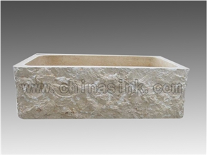 Beige Galala Marble Apron Front Farmhouse Sink Beige Galala Marble Apron Front Farmhouse Sink