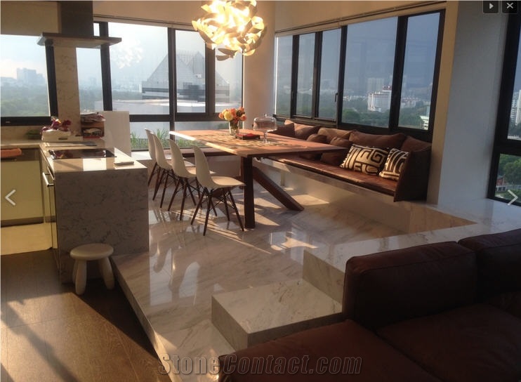 Volakas Marble Bar Counter and Dining Platform