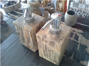 Petrified Wood Liquid Soap Containers, Bathroom Accessories