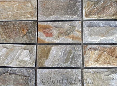 China Multicolor Slate Mushroom Stone for Wall Cladding