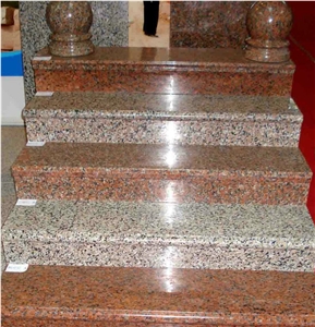 Red Granite Stairs, Steps, Stair Risers