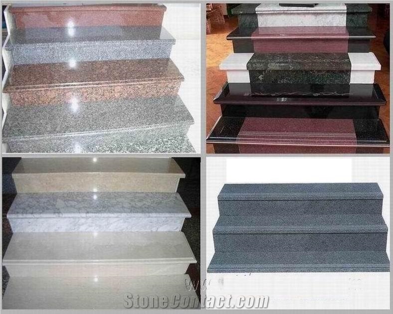 Red Granite Stairs, Steps, Stair Risers