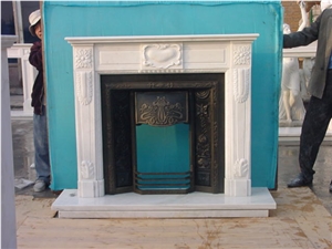 Beautiful Cheap Elegant China White Natural Indoor Marble Fireplace for Villa / Indoor Use