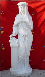 China White Marble Creatived Figure Statues, Handcarved Sculptures, Western Style Marble Human Sculptures & Statues,Wedding Girl Statue