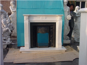 China White Marble Fireplace Elegant Indoor Decoration
