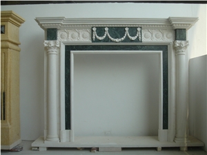 China White Marble Fireplace Mantel