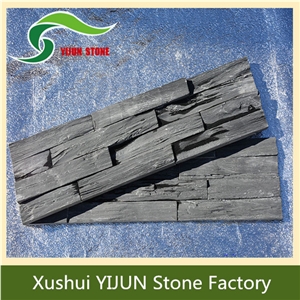 Popular Black Natural Face Slate Ledge Stone for Exterior Wall Popular Black Natural Face Slate Ledge Stone for Exterior Wall