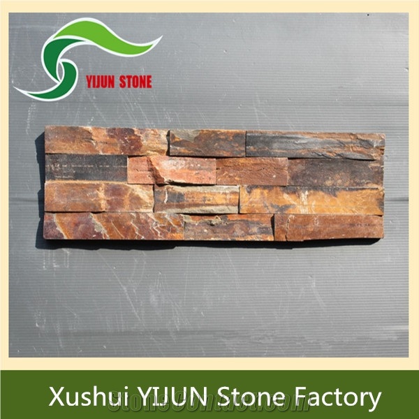 Pupular Natural Rust Slate Cultured Stone, Wall Cladding