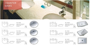 White Ceramic Bathroom Sinks, Wash Basins