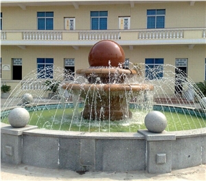 Exterior Garden Granite Stone Carving Floating Ball Fountains