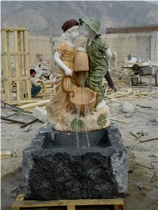 Garden Marble Sculpture Fountain, Western Baby Statue Fountain