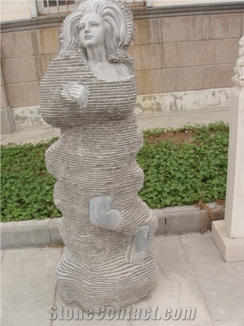 Garden Natural Stone Abstract Human Landscape Sculpture