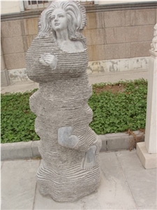 Garden Natural Stone Abstract Human Landscape Sculpture