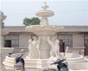 Garden White Marble Stone Animal Lion Sculpture Fountain