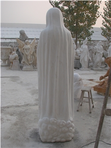 Hand Carved Hunan White Marble Stone Religious the Virgin Mary Statue & Sculpture