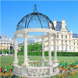 Hand Carved Outdoor Marble Stone Garden Western Patio Pavilion Gazebo