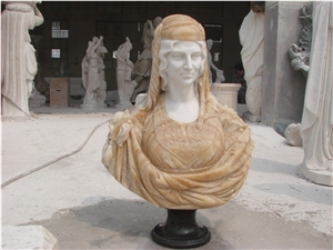 Hand Carving Kylin Marble Stone Famous Man Head Busts Statue