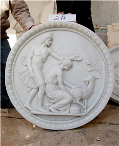 Hand Carving Marble Stone Wall Art Relief Decoration