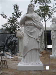 Large Size White Marble Stone Western Human Sculpture & Statue
