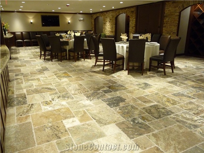 Brushed Antico Onyx Travertine Versailles Pattern, Wall Tiles