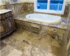 Brushed Antico Onyx Travertine Versailles Pattern, Wall Tiles