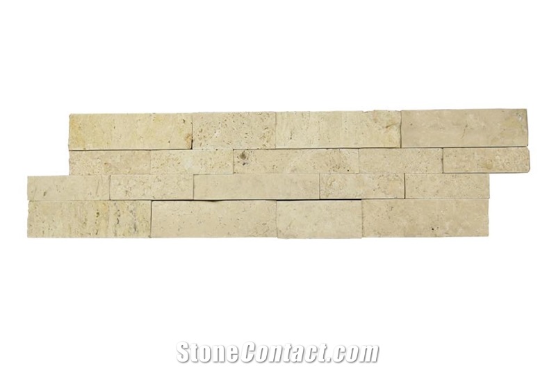 Ivory Travertine Ledger Stone with Gorgeous Mix Of Creamy Tones