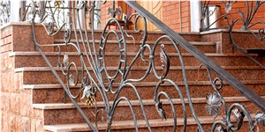 Granite Red Korday Steps, Risers, Red Granite Stairs & Stetps, Staircases