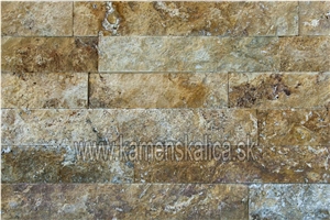 Gold Travertine Stacked Wall Panel Gold Travertine Stacked Wall Panel