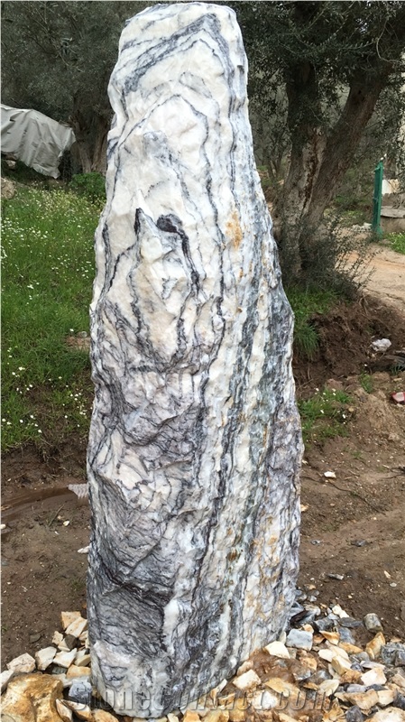 Black Marble Monolith for Garden