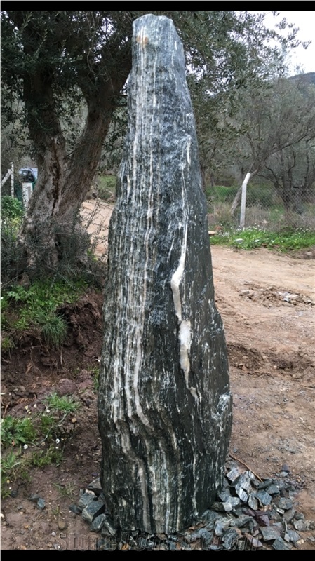 Black Marble Monolith for Garden